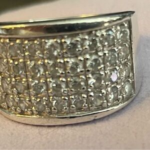 Silpada Silver Chanel Set Cubic Zirconia Women's Ring Size 8